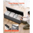 thumbnail image 2 of KFFKFF Upholstered Storage Ottoman Bench with Button-Tufted Design, Flip-Top Chest with Side Pockets, Metal Frame, and Linen Fabric for Bedroom, Living Room, Entryway, or Office, Grey, 2 of 8