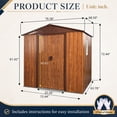 thumbnail image 5 of CarButler 6x6ft Metal Outdoor Storage Shed with Window and Lockable Sliding Doors for Garden Backyard Patio Lawn Coffee, 5 of 9