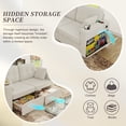 thumbnail image 4 of 68" Chenille Two Seater Couch, Living Room Loveseat with Usb Charging, Upholstered Loveseat with Storage for Living Room, Beige, 4 of 9