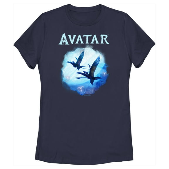 Women's Avatar: The Way of Water Great Leonopteryx Flight Logo  Graphic Tee Navy Blue 2X Large
