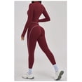 thumbnail image 4 of PISONIC Womens Two Piece Tracksuit Set Long Sleeve Zipper Jacket with Athletic High Waist Leggings Workout Outfit, 4 of 5