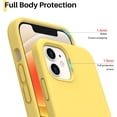 thumbnail image 4 of Shockproof Liquid Silicone Designed for iPhone 12 Case and iPhone 12 Pro Case Gel Rubber Full Body Protection Anti-Shock Cover Case Drop Protection 6.1inch-Lemon Yellow, 4 of 11