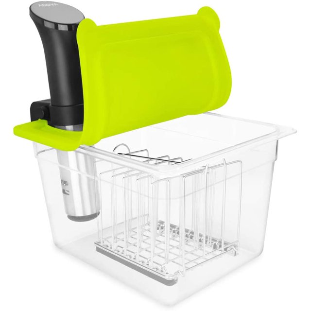 EVERIE Sous Vide Container 12 Quarts with Universal Silicone Lid and Sous Vide Rack Compatible with Anova All Models, Anova Nano, Chefsteps Joule, Instant Pot, Wancle Sous Vide Cookers