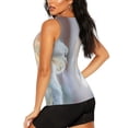 thumbnail image 4 of Picia The Cat Looks in the Mirror Pattern Women's Workout Tank Top,Breathable Activewear,Slim Fit Athletic Top,Versatile Workout Moisture-wicking top-Medium, 4 of 9