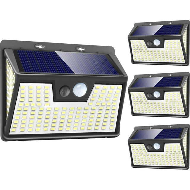Luz LED solar para exteriores con proyector de iluminación de seguridad impermeable para jardín, garaje, pasarela, patio (1 unidad)
