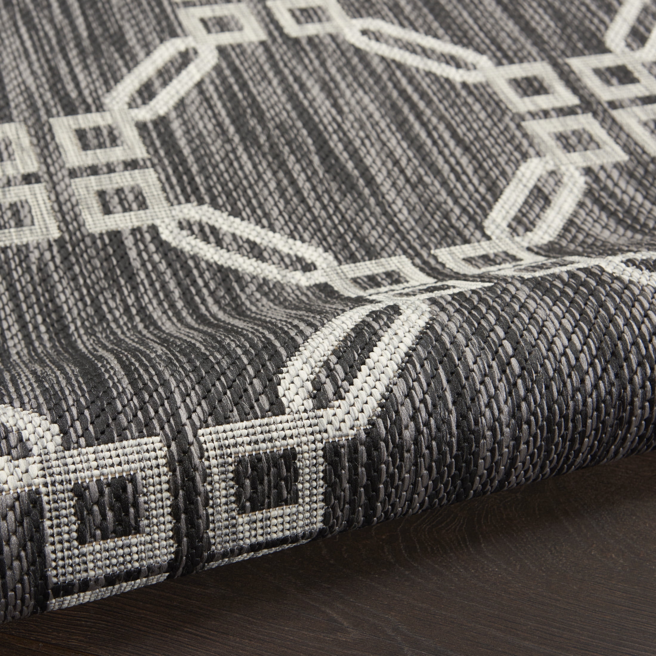 Nourison Country Side 5'3" x Round Charcoal Transitional Rug