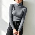 thumbnail image 5 of Brnmyaeo Women's Turtleneck Sweater Warm Slim Fit Basic Knitted Pullover 2026 Fall Winter Long Sleeve Casual Ribbed Knit Base Layering Tops, 5 of 8