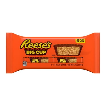 Reese's Big Cup Milk Chocolate Peanut Butter Cups Candy, Packs 1.4 oz, 6 Count