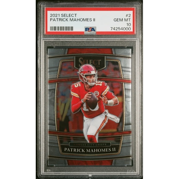 Patrick Mahomes 2021 Panini Select Football Card #2 Graded PSA 10