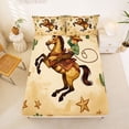 thumbnail image 5 of jejeloiu Cowboy Horse Pattern Full Size Sheets Kids,Dessert Botanical Cactus Bed Sheets For Men,4pcs, 5 of 6