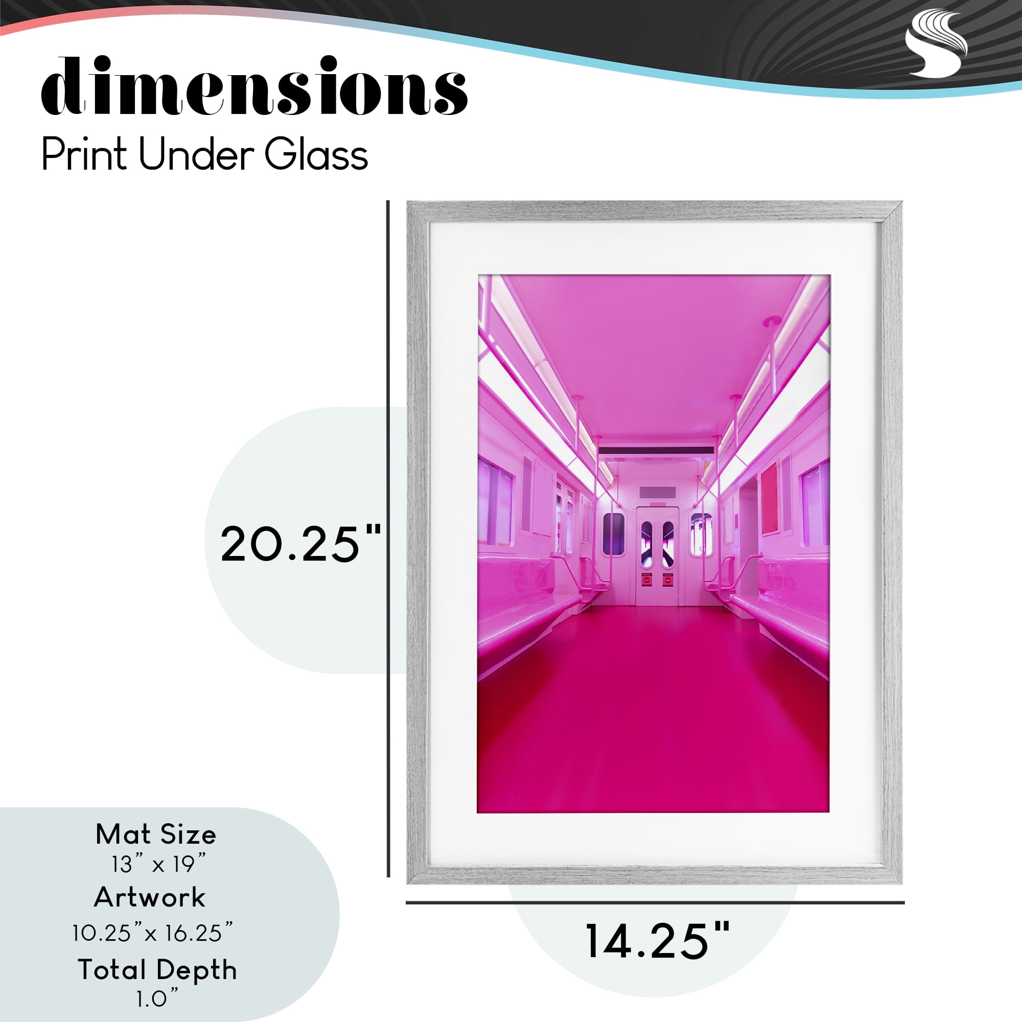Futuristic Pink Tone Subway Gray Framed Print Under Glass, design by LISH Creative