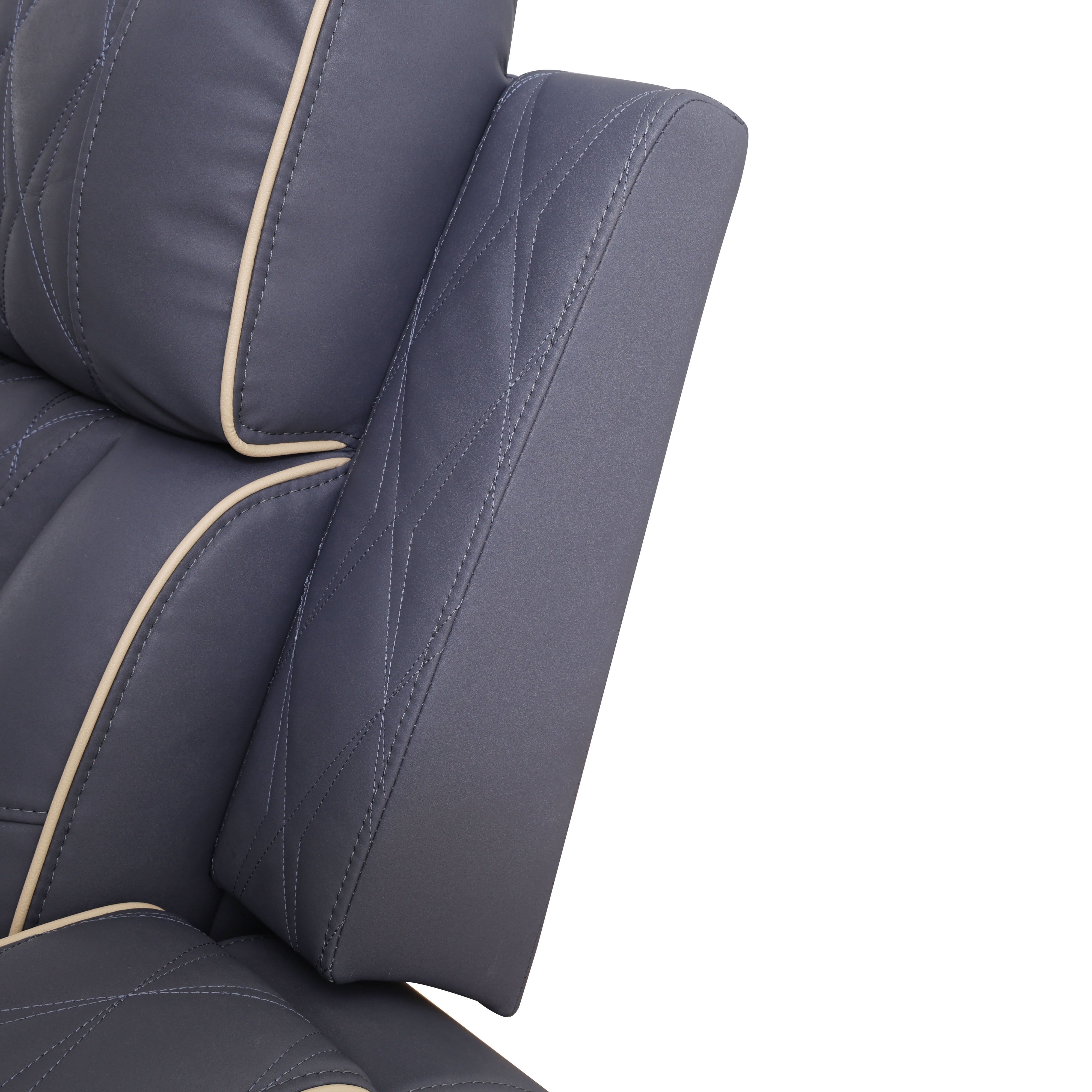 MAYEERTY 3-Seater Recliner Sofa, Sanded Leather Reclining Sofa with LED Lights, USB Charger, Cup Holders & Storage, for Living Room, Home Theater