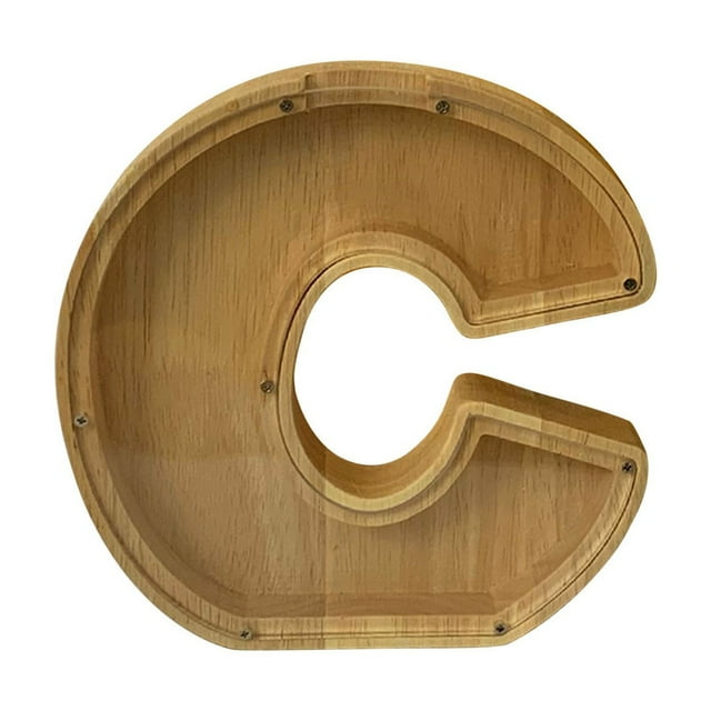 Boîte de Rangement en Bois pour Lettres Anglaises, Verre Transparent