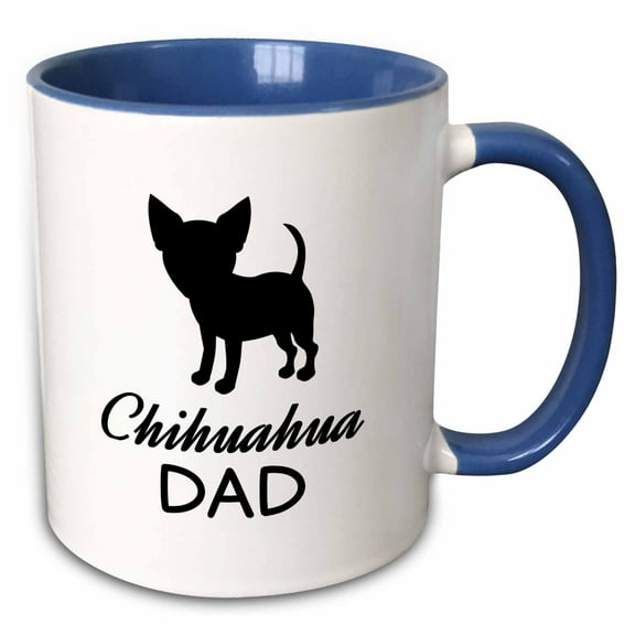 3drose, Chihuahua Dog Dad, 15oz Two-tone Blue Mug