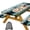 Blue Yellow, variant on Picnic Table Cover with Bench Covers, Forest RV Campfire Tent Cloud Bird Waterproof Windproof Fitted Tablecloth Cover with Elastic Edge, for Indoor & Outdoor, Garden, Camping, 3 PCS 30x72 Inch