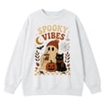 thumbnail image 4 of ZHOGXU Halloween Themed Girls Ghost Pumpkin Cat Print Pullover Sweatshirt Long Sleeve O Neck Top For Kids Casual School Streetwear,White,3-4 Years, 4 of 4