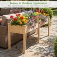 thumbnail image 5 of Costway Outdoor Raised Garden Bed with Legs 73x23x30in Wood Planter Box with Divider Panel Beige, 5 of 8