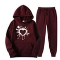 thumbnail image 2 of Idoravan Womens Sweat Suits and Jogger Sets Women Fashion Printing Sports Casual Long Pants Hooded Pants Set Long Sleeve Hooded Set, 2 of 3