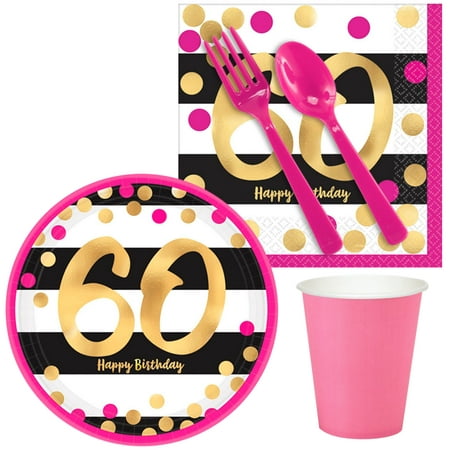 Pink & Gold 60th Birthday Snack Pack for 16
