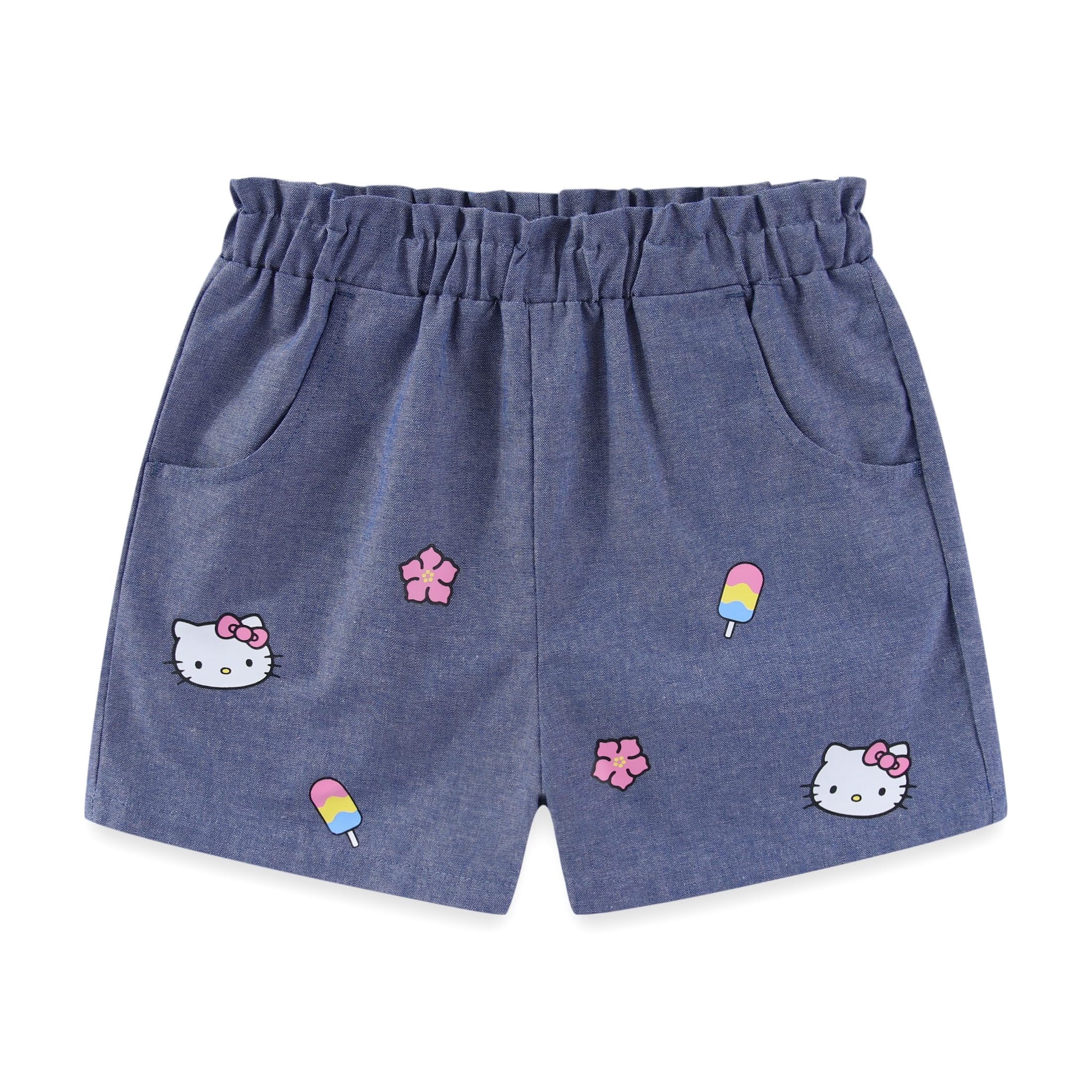 Hello Kitty Sanrio Short Sleeve Shirt and Chambray Shorts Set (Girls), 2 Piece Set, Sizes 4-12