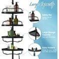thumbnail image 3 of Shower Caddy Corner, No Drilling Rustproof Bathtub Shower Storage Organizer for Bathroom,4-Tier Adjustable Shelves with Tension Pole, Black, 3 of 8