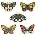 thumbnail image 1 of 5 broches esmaltados con flores y mariposas, alfileres de solapa para mochila y fiesta Rojo Verde, 1 of 5