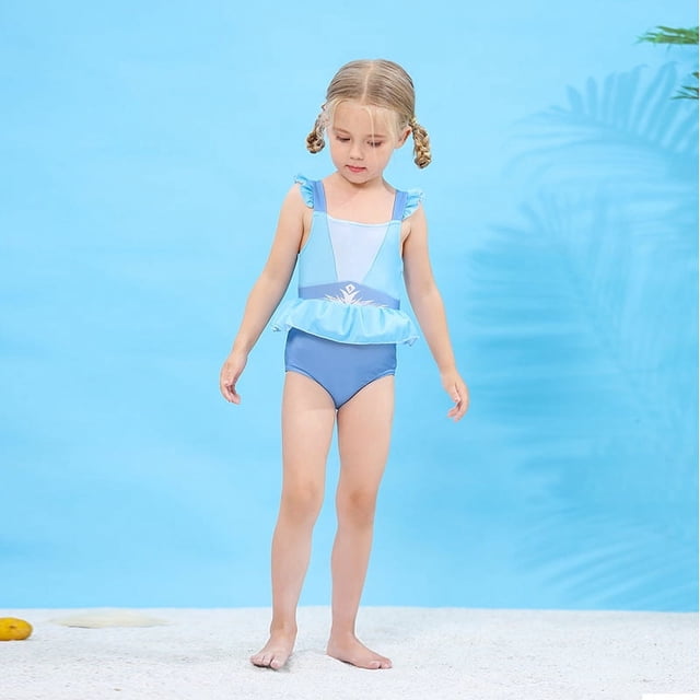 Traje de baño dividido para niñas pequeñas y medianas, falda de princesa de nieve linda