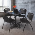 thumbnail image 2 of Regency Kobe 30 in. Square X-Base Breakroom Table- Grey, 4 M Stack Chairs- Black, 2 of 8