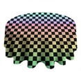 thumbnail image 4 of Rainbow Checkerboard Grid Round Table Cloth,Wrinkle Free Table Cover with Polyester,Waterproof Reusable Round Table Cloths for Easter Birthday Picnic Wedding (Round,60x60inch), 4 of 6