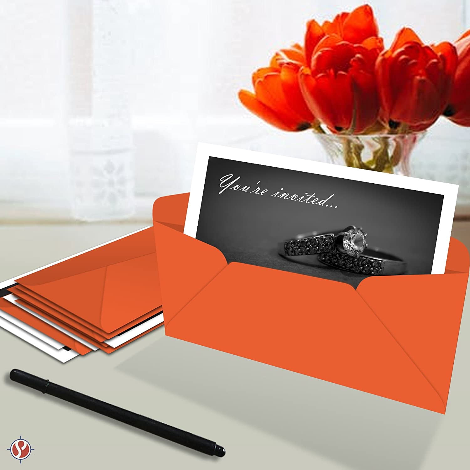 Dark Orange #10 Business Color Mailing Envelopes | 4 1/8 X 9 ½ inches | 24lb Bond Bright Color Paper (90 GSM) | 50 Envelopes Per Pack
