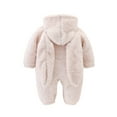 thumbnail image 3 of MEZZALL Toddler Winter Warm Teddy Baby Bodysuit With Hood Long Ears Bunny Jumpsuit Onesie Girls Boys Romper Breathable Long Sleeve O-Neck Spring Child One-Pieces, 3 of 3