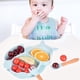 thumbnail image 3 of Babero de silicona para niños, plato de comedor de silicona, juego de 6 piezas para alimentos complementarios para niños, tazón con ventosa para entrenamiento, juego divisor para bebés, 3 of 3