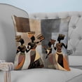 thumbnail image 4 of 24x24 Pillow Covers Set of 2, Black Brown Girls Boho Throw Pillow Covers Decorative Couch Cushion Case, Grey Vintage Ethnic Abstract Art Microfiber Square Pillowcases for Bedroom Car Living Room, 4 of 7