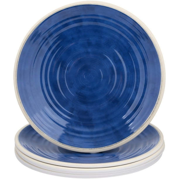Better Homes & Gardens Blue Melamine Dinner Plates, Set of 6 Walmart