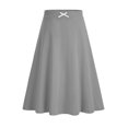 thumbnail image 3 of OGLCCG Tween Girls Pleated Midi Skirts Stretchy High Waisted Bow Tie A-Line Flare Skater Skirt Summer Solid Color Flowy Skirts 5-15 Years, 3 of 7