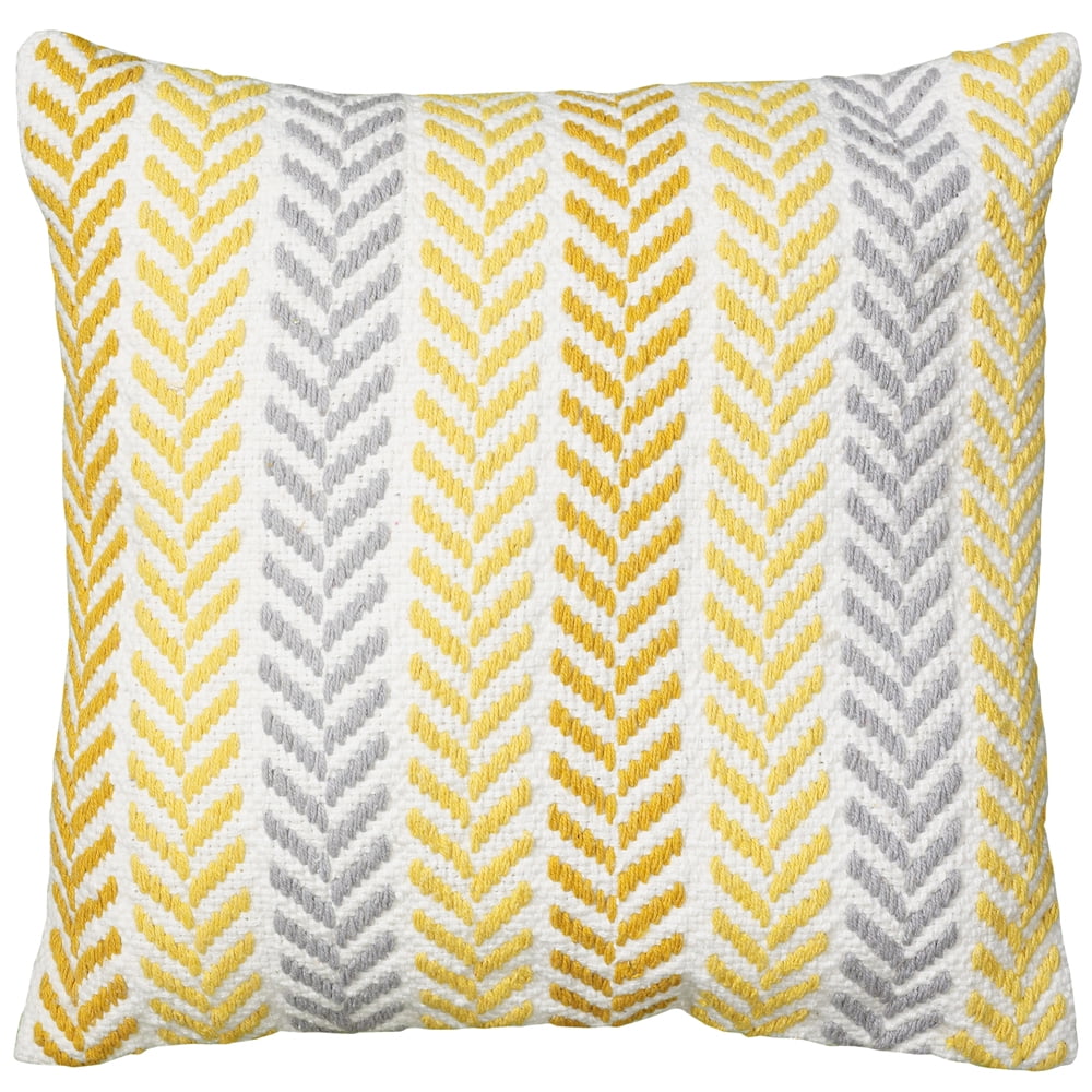 LR Home Chevron Stripes Yellow Mustard 18" x 18" Indoor Square Altair
