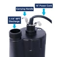 thumbnail image 2 of 1/3HP 2500GPH Submersible Water Pump, Heavy Duty Thermoplastic Utility Pump with 10ft Cord for Sump, Pool, Floods, 2 of 9