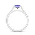 thumbnail image 3 of Natural Tanzanite Halo Engagement Ring with Moissanite in White Gold Plated/ 925 Sterling Silver| Oval Shaped December Birthstone, Birthday, Anniversary, Wedding Jewelry, Ring Size 10, 3 of 4