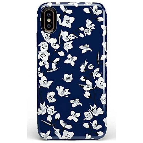 Casely iPhone Xs Max Phone Case | Navy Cherry Blossom Floral Case | Compatible Only with iPhone Xs Max