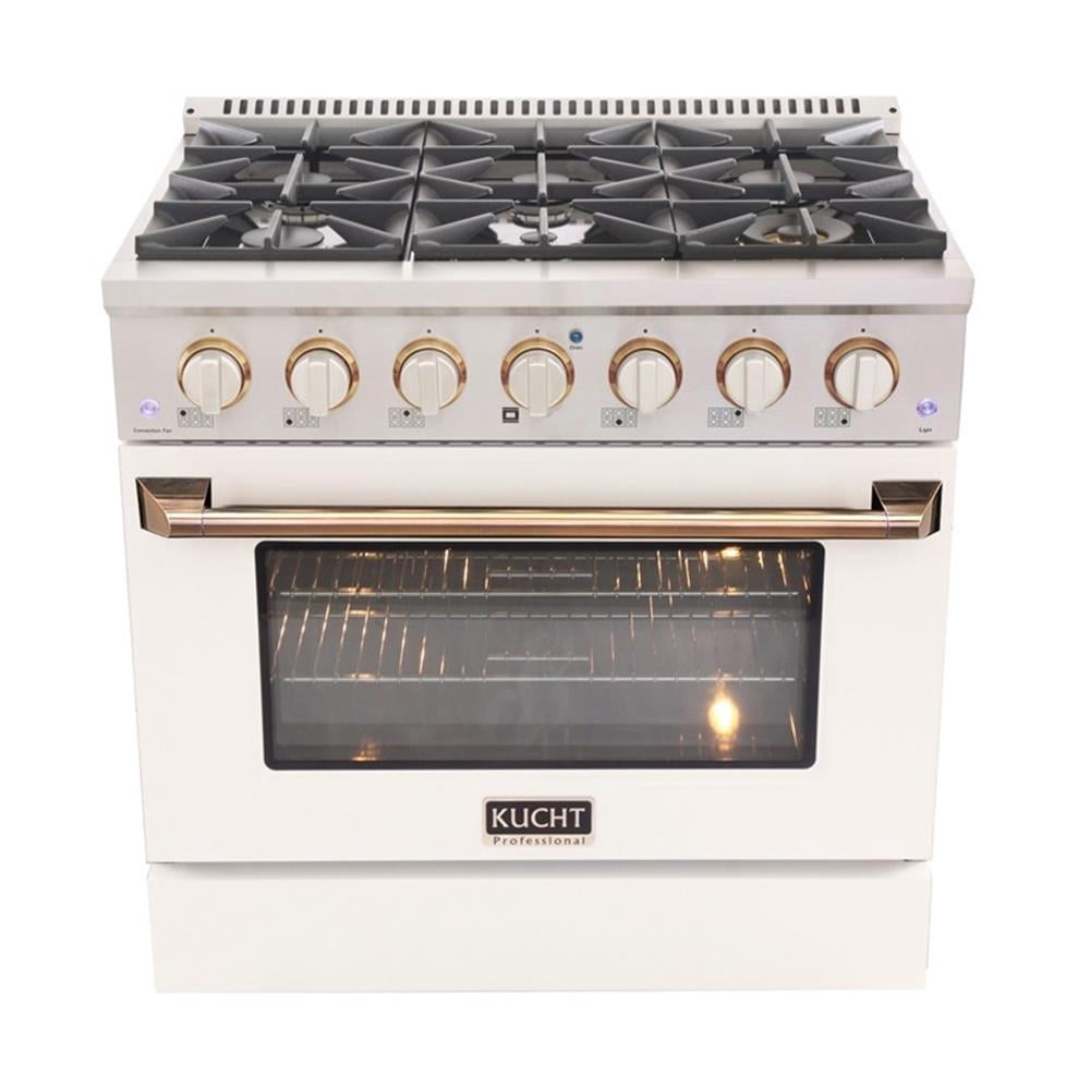 Pemberly Row 36" 5.2. Dual Fuel Range Natural Gas in Silver Gold Handle