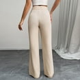 thumbnail image 6 of Women's Low Rise Wide Leg Trousers Solid Color Baggy Dress Pants Dressy Low Waisted Business Casual Work Loose Plain Going Out Pants Trendy Womens Pants 2026 Beige L, 6 of 8