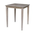thumbnail image 4 of 30"x30" Solid Wood Counter Height Table in Washed Gray Taupe & 2 Stools, 4 of 5