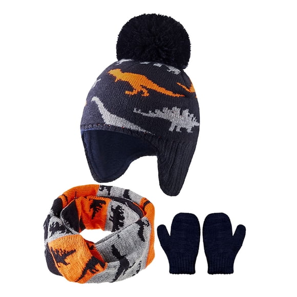 Minnieouse Sombrero Bufanda Manoplas Conjunto Diseño de orejeras Gorros para niños Piezas de invierno Ropa de abrigo Decoración Regalos de Type2 NO2