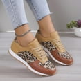 thumbnail image 6 of Shoes for Women, Thick Bottom Leopard Print Lace Up Casual Sneakers Women Low Single Shoes Running Shoes,Running Shoes for Women,Womens Walking Shoes(Color:Brown,Size:US 9), 6 of 8