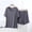 Gray, variant on YHAJDS Pajamas for Women Set 2 Piece Solid Color V Neck Side Slit Tee and Wide Leg Shorts