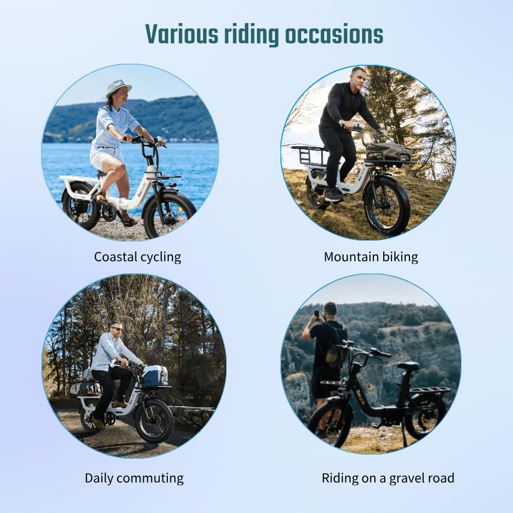 Electric Bike for Adults with 1500W Peak Motor,75Miles Max Range,7 Speed Gear,750WH Detachable Battery,Folding Ebike with 20'' Fat Tire，Full Suspension UL Certificated Bicycle