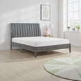 thumbnail image 6 of Ryla King Size Platform Bed- Gray Tufted Velvet Upholstered Panel Headboard, 6 of 6