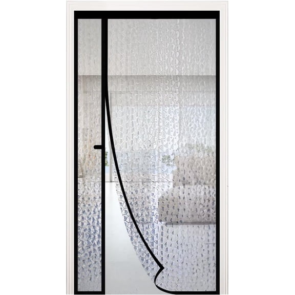 Magnetic Thermal Insulated Door Curtain,Waterproof EVA Door Cover,Left Right Side Opening,Fit Doors Size 34"x78",Self-Closing Insulated Doorway Curtain,Patio Auto Close Thermal Doors Screen