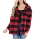 thumbnail image 2 of Puntoco Chaqueta de lana con botones a cuadros rojos cálidos de felpa de invierno para mujer Liquidación superior Puntoco Puntoco-1992, 2 of 9
