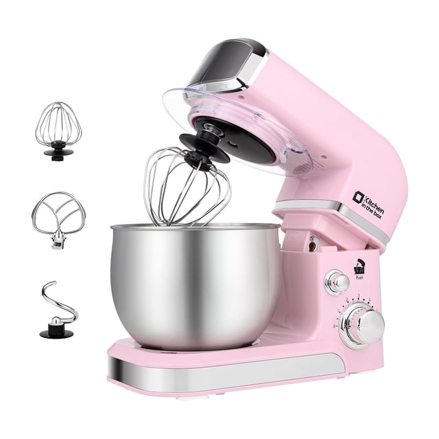 Batidora de pie para cocina en caja, 3,2 L, eléctrica, 6 velocidades, color rosa